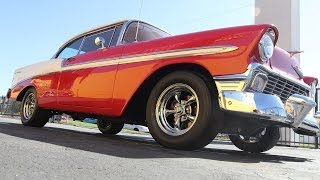 15x7 and 15x8 Staggered American Racing VN515 Torq Thrust II Wheels on a 1956 Chevrolet Bel Air [upl. by Goldie]