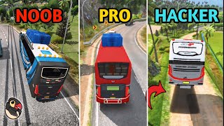 🚚NOOB ❌ vs PRO ✅ vs HACKERS 👑  Bus Simulator Indonesia Version by Maleo [upl. by Ashely627]