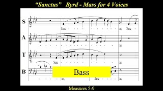 William Byrd  Mass for Four Voices  Sanctus  Bass [upl. by Gilges946]