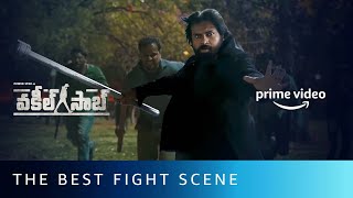 Vakeel Saab  Mass Fight Scene  Pawan Kalyan Prakash Raj Shruti Haasan  Amazon Prime Video [upl. by Aivato]