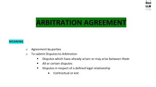 Arbitration Agreement  Arbitration Conciliation amp Alternative Dispute Resolution [upl. by Atnas]