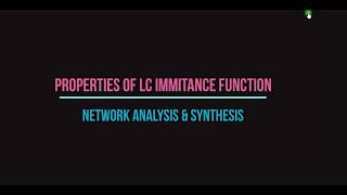 NAS LC immittance function properties [upl. by Analaj]