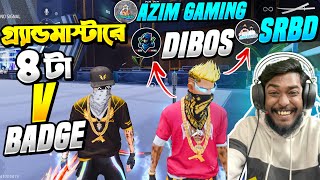 Azim Gaming  Dibos Gaming  SRBD পড়লো ম্যাচে 🔥 গ্র্যান্ডমাস্টার টপ ১ ৫ V ব্যাজ 😎 Free Fire Hip Hop [upl. by Thomajan]