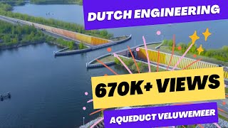 Wondrous Veluwemeer Aqueduct Water Bridge  Drone  Netherlands [upl. by Aerdnu778]