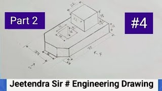 Orthographic projection QN 4 Part 2  Engineering Drawing First angle projection method [upl. by Ibor]