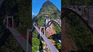 MOUNTAINOUS EXPRESS BRIDGES  AIZHAI RIVER GORGE amp WUMENGSHAN BRIDGE bridge engineering amazing [upl. by Elyse]