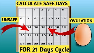 How to Calculate Safe Days Fertile daysovulation days a 21 day cyclesafe days to avoid pregnancy [upl. by Asum]