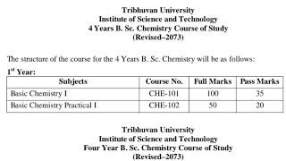 BSc 1st year Chemistry Syllabusrevised🤔🤔  TU IOST by Saugat Bhandari😍 [upl. by Jaquith]