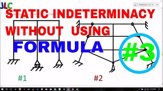 Tutorial 3STATIC INDETERMINACY Find Static Indeterminacy of frame wihtwithout internal hinge [upl. by Lanos]