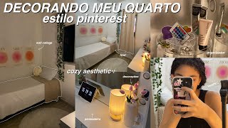 DECORANDO MEU QUARTO ESTILO PINTEREST cozy aesthetic  transformação total ⚒️✨ [upl. by Arorua348]