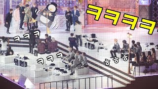 ENG 아스트로 뉴이스트 여자아이들 몬스타엑스 리액션 Idol reaction  펭수 BTS meets Peng Soo  전체 직캠 fullshot fancam [upl. by Toscano]