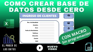 como crear una base de datos en excel con formulario y botones personalizados SIN programacion [upl. by Anem]