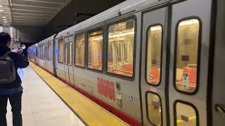 The 3 car SF Muni Breda Train out of service at Van Ness Station in San Francisco California [upl. by Zulema]