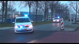 Politie Drachten met meerdere voertuigen onderweg naar een quotwoningbrandquot [upl. by Zoilla775]