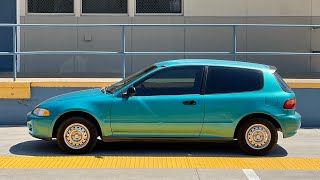 For Sale 1994 Honda Civic CX Hatchback 5Speed 52K MILES Aztec Green [upl. by Skerl]