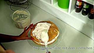 SahneTorte  کیک با خامه  Cake with cream in 4 minutes [upl. by Sculley]