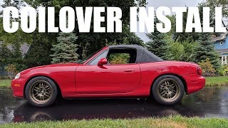 NB Miata BC Racing Coilover Install [upl. by Gnilrad202]