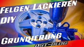 Felgen lackieren  Grundierung auf dem Felgen Schleif und Lackierrotor [upl. by Alek]