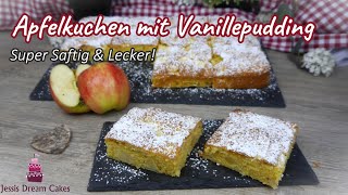 Saftiger Apfelkuchen mit Vanillepudding 😍  Schnell Einfach und traumhaft Lecker [upl. by Eninnaj]