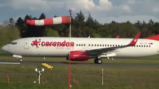 Corendon Airlines Europe B737800 Landing Groningen Airport Eelde [upl. by Conchita285]