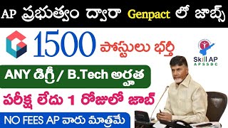 AP Genpact 1500 Jobs Recruitment  Latest Private Jobs  AP Jobs  APSSDC Jobs  Jobs Guruvu [upl. by Wie]