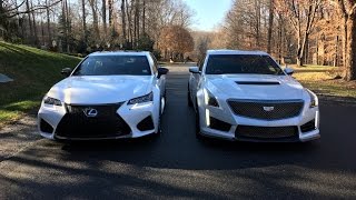 2017 Cadillac CTSV vs 2016 Lexus GS F – Redline Comparison [upl. by Inanak]