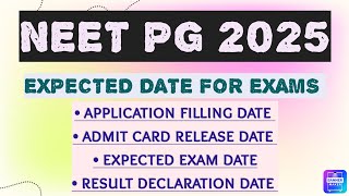 NEET PG 2025 Expected Date Of Exam neetpg2024 neetpgcounselling2024 [upl. by Rob]