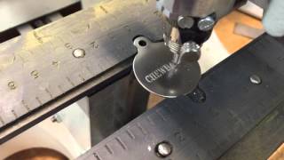 Rotary burnishing a stainless steel Chewbarka ID pet tag [upl. by Julieta380]