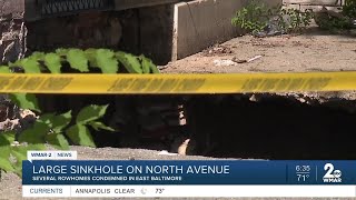 Large sinkhole on North Avenue several homes condemned [upl. by Rabma594]