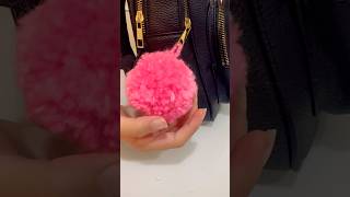 Super Easy Pom Pom Making Idea DIY Plush Pom Pom Key Chain short youtubeshorts [upl. by Atnahc]