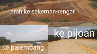 Progres tol susun interchange STA 158159 arah ke sekernanrengat dan ke palembang toljambi [upl. by Llesram371]