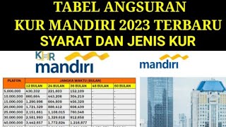 TABEL ANGSURAN KUR MANDIRI 2023 TERBARU  Syarat dan Jenis KUR [upl. by Ayeki]