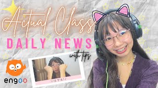 \ Actual Class in Engoo  with tips  Daily News Lesson Material  ESL teaching [upl. by Saihttam162]