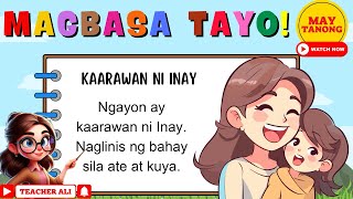 MAGBASA TAYO TAGALOG READING COMPREHENSION PAGSASANAY SA PAGBASA NG MAIKLING KWENTO [upl. by Adnamas812]