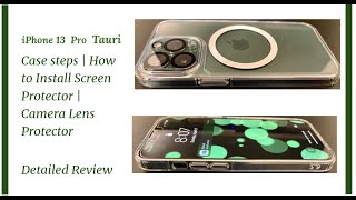 Tauri iPhone 13 Pro Case steps  How to Install Screen Protector  Camera Lens Protector [upl. by Aehtela]