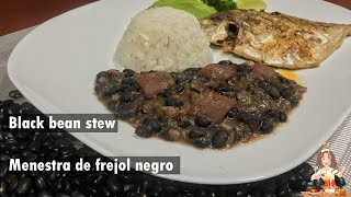 MENESTRA DE FRÉJOL NEGRO CON CUERO DE CERDO  BLACK BEAN STEW [upl. by Kathlene]