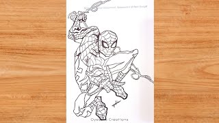 How to Draw Spider Man  Sketch Drawing step by step for Beginners  Easy Spiderman Drawing [upl. by Keese]