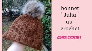 Tuto bonnet quotJuliaquot brides chevrons au crochet rangs raccourcis isacrochet [upl. by Bubalo]