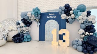 Giant Mirror Balls for Bar Mitzvah  Custom Arch Frame  Shimmer Wall  Balloon Garland [upl. by Speroni]