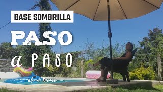 Diy base para sombrilla fácil 2020 paso a paso pegamento para piso [upl. by Ramak91]