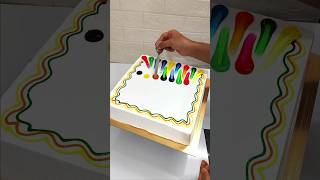 2kg Square Vanilla Cake Rainbow 🌈 Colour Design cake cakeart shorts shortsfeed video youtube [upl. by Ecilegna191]