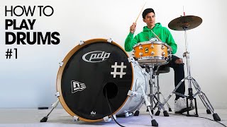 HOW TO PLAY DRUMS  Beginner Drum Lesson 1 [upl. by Uyekawa]