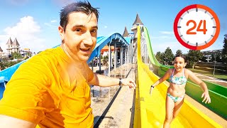 ⏰ 24 de ORE 😱 CÂȘTIGĂ Cine ȚIPĂ cel mai TARE 🌊 la cel mai Mare AQUA PARK 🛝 [upl. by Maccarone965]