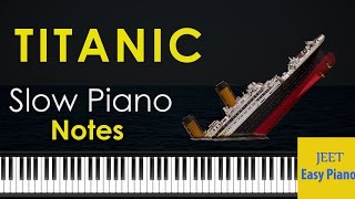 Easy Piano songs for beginners slow My Heart will go onTitanic [upl. by Tzong]