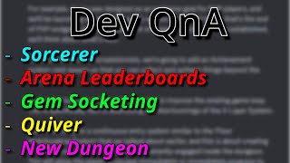 Sorcerer Arena Leaderboards Gem Socketing amp More  Dark and Darker Dev QnA [upl. by Eeldivad]