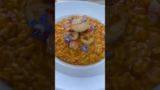 RISOTTO ALLE CAPESANTE amp GAMBERO ROSSO 🦐 cuisineitalienne cooking scallops risottorecipe [upl. by Nomzzaj]