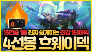 【롤토체스 강의】13연승 1등 쉽게하는 NEW리롤 1티어덱 찾았습니다 중국에서 가져온 4선봉대 흐웨이덱 핵심공략 롤토체스 시즌12 티어덱 1티어 초보자 강의 빌드업 흐웨이 [upl. by Bardo]