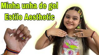 Primeira vez que fiz unha de gel “ESTILO AESTHETIC” [upl. by Bannasch]