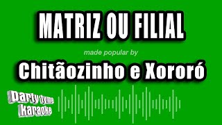 Chitãozinho e Xororó  Matriz Ou Filial Versão Karaokê [upl. by Aicnatsnoc]