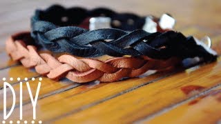 DIY Braided Leather Bracelet [upl. by Sieracki]